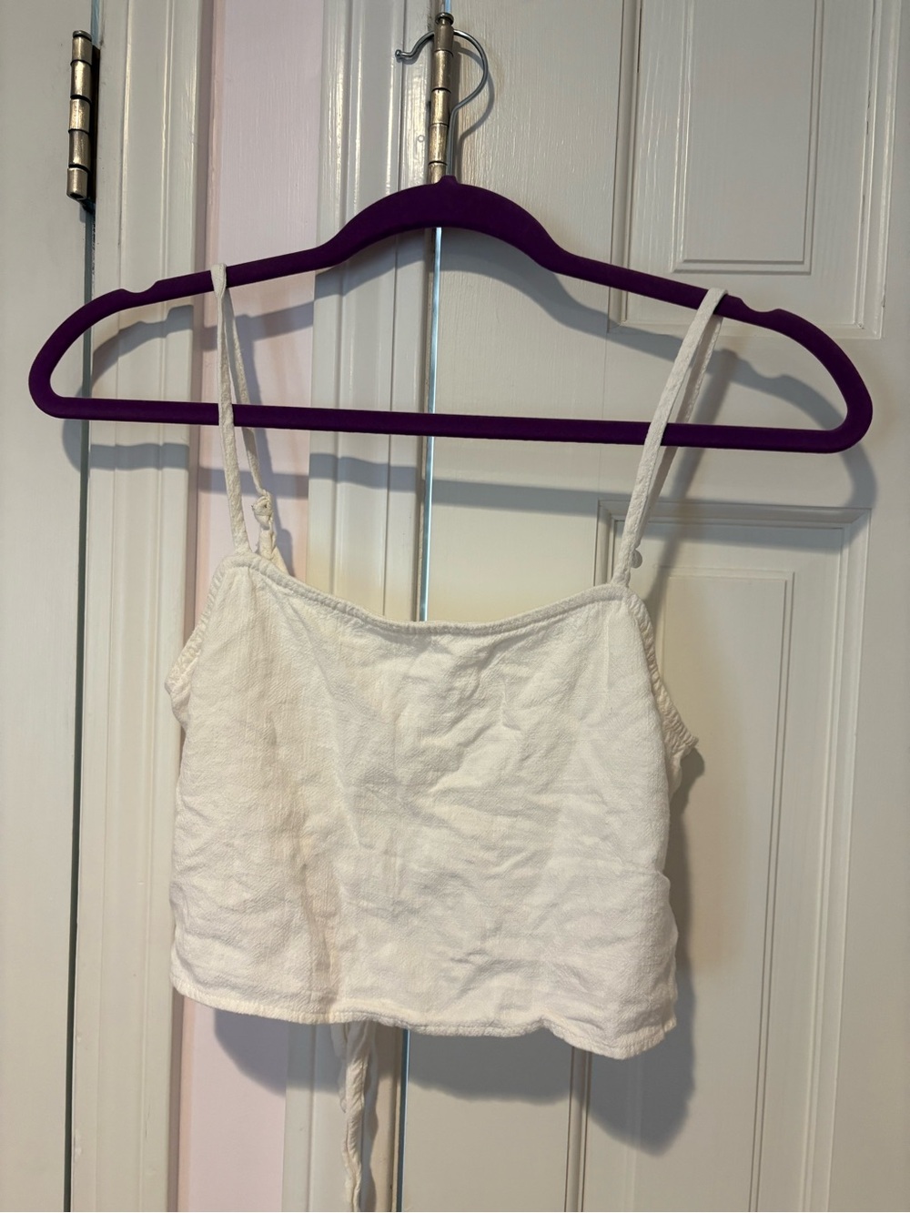 La Hearts White Cropped Cami Tank Top